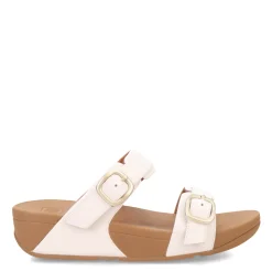 FitFlop Wedges|Women's , Lulu Adjustable Buckle Slide Sandal Urban White