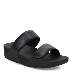 FitFlop Wedges|Women's , Lulu Adjustable Strap Slide Sandal Black