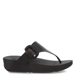 FitFlop Sandals|Women's , Lulu Covered Buckle Thong Sandal Black