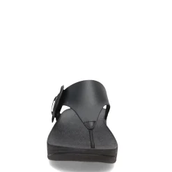 FitFlop Sandals|Women's , Lulu Covered Buckle Thong Sandal Black
