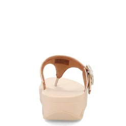 FitFlop Wedges|Women's , Lulu Crystal Buckle Thong Sandal Beige