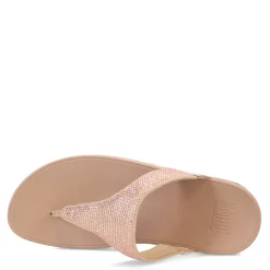 FitFlop Wedges|Women's , Lulu Crystal Thong Sandal Latte Beige