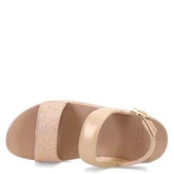 FitFlop Wedges|Women's , Lulu Crystal Backstrap Sandal Latte Beige