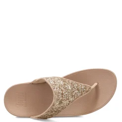FitFlop Sandals|Women's , Lulu Glitter Thong Sandal Latte Beige