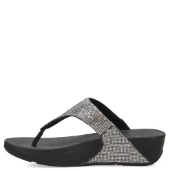 FitFlop Wedges|Women's , Lulu Glitter Thong Sandal Silver