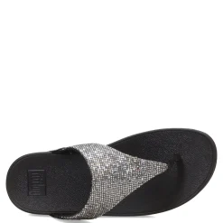 FitFlop Wedges|Women's , Lulu Glitter Thong Sandal Silver
