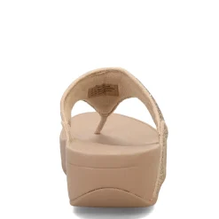 FitFlop Wedges|Women's , Lulu Glitter Thong Sandal Latte Beige