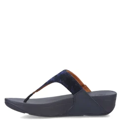 FitFlop Sandals|Women's , Lulu Glitz Thong Sandal Midnight Navy