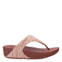 FitFlop Sandals|Women's , Lulu Shimmerweave Thong Sandal Brown