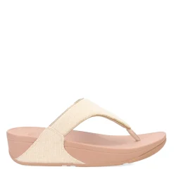 FitFlop Sandals|Women's , Lulu Shimmerweave Thong Sandal Beige