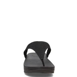 FitFlop Wedges|Women's , Lulu Shimmerlux Thong Sandal Black