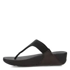 FitFlop Wedges|Women's , Lulu Shimmerlux Thong Sandal Black