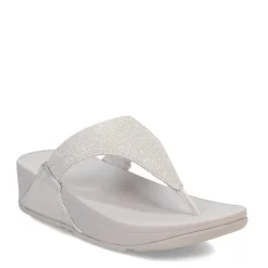 FitFlop Wedges|Women's , Lulu Shimmerlux Thong Sandal Silver
