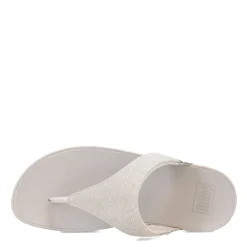 FitFlop Wedges|Women's , Lulu Shimmerlux Thong Sandal Silver