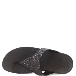 FitFlop Wedges|Women's , Lulu Thong Sandal Black