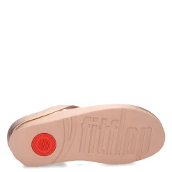 FitFlop Sandals|Women's , Rumba Beaded Metallic Toe-Post Sandal Rose Gold