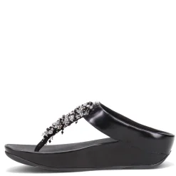 FitFlop Sandals|Women's , Rumba Beaded Toe-Post Sandal Black