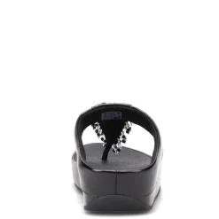 FitFlop Sandals|Women's , Rumba Beaded Toe-Post Sandal Black