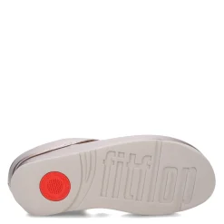 FitFlop Wedges|Women's , Rumba Beaded Metallic Toe-Post Sandal Pewter