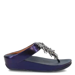 FitFlop Wedges|Women's , Rumba Beaded Toe-Post Sandal Midnight Navy
