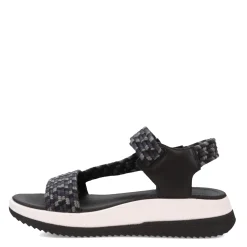 FitFlop Sandals|Women's , Surff Art-Webbing Back-Strap Sandal Black