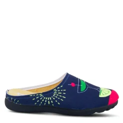 Flexus Slippers|Women's , Summerlime Slipper Navy Multi