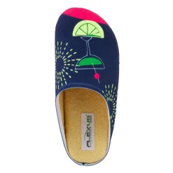 Flexus Slippers|Women's , Summerlime Slipper Navy Multi