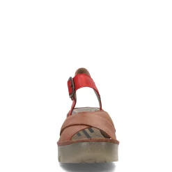 Fly London Wedges|Women's , Bace Sandal Brown Multi