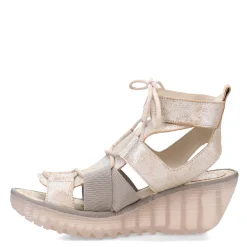 Fly London Wedges|Women's , Yaca Sandal Pearl