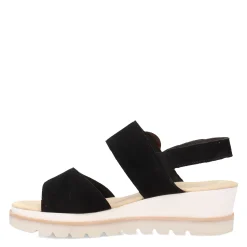 Gabor Sandals|Women's , Wedge Ankle Strap 84.645 Sandal Black