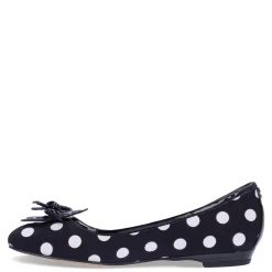 J Renee Slip-On Shoes|Women's , Edie Flat Black/White Polka Dot