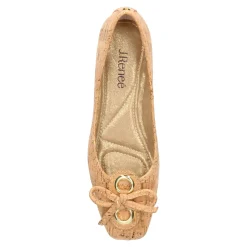 J Renee Slip-On Shoes|Women's , Edie Flat Gold Cork