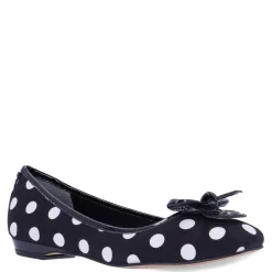 J Renee Flats|Women's , Edie Flat Black/White Polka Dot