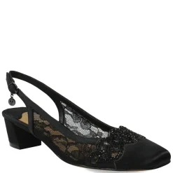 J Renee Pumps & Heels|Women's , Faleece Pump Black/Black Stones