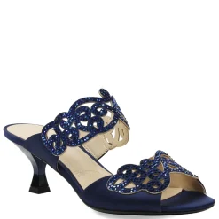J Renee Sandals|Women's , Francie Sandal Navy Satin