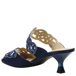J Renee Sandals|Women's , Francie Sandal Navy Satin