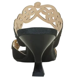 J Renee Sandals|Women's , Francie Sandal Black Satin