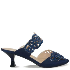 J Renee Pumps & Heels|Women's , Francie Sandal Navy Satin