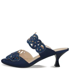 J Renee Pumps & Heels|Women's , Francie Sandal Navy Satin