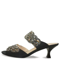 J Renee Pumps & Heels|Women's , Francie Sandal Black Satin