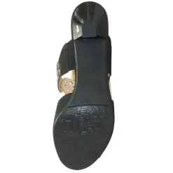 J Renee Pumps & Heels|Women's , Francie Sandal Black Satin