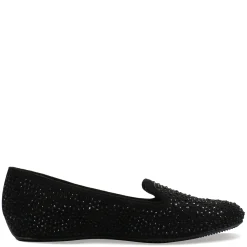 J Renee Slip-On Shoes|Women's , Hanuko Flat Black Suede
