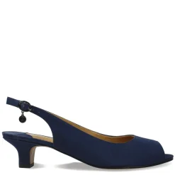 J Renee Sandals|Women's , Jenvey Sandal Navy Satin