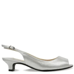 J Renee Pumps & Heels|Women's , Jenvey Sandal Silver Satin