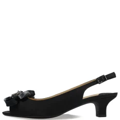 J Renee Sandals|Women's , Leonelle Sandal Black Satin