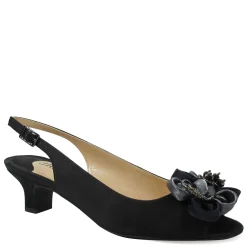 J Renee Pumps & Heels|Women's , Leonelle Sandal Black Satin