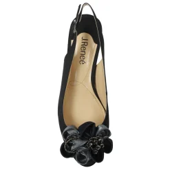 J Renee Pumps & Heels|Women's , Leonelle Sandal Black Satin