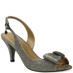 J Renee Sandals|Women's , Luanda Sandal Pewter Glitter