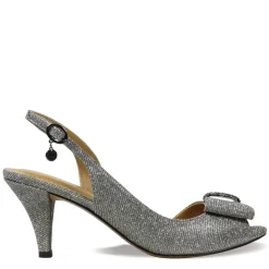 J Renee Sandals|Women's , Luanda Sandal Pewter Glitter