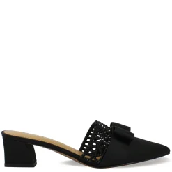 J Renee Sandals|Women's , Randa Mule Black Satin